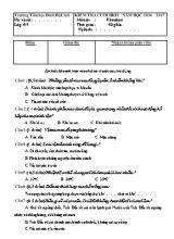 Đề kiểm tra cuối học kì II môn Khoa học Lớp 4 - Năm học 2016- 2017 - Trường Tiểu học Đinh Bộ Lĩnh